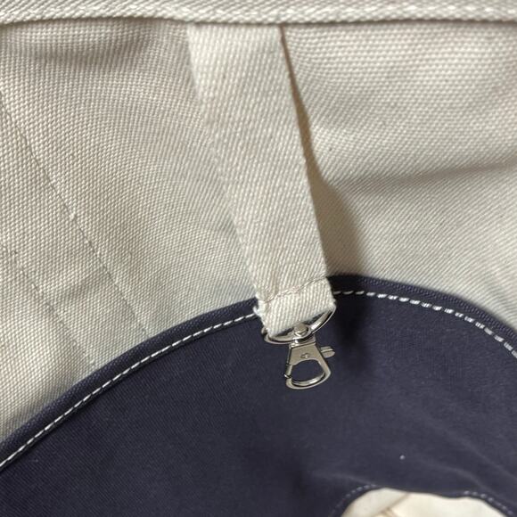 Lands End Large Boat & Tote Bag Open Top Regular Handle Navy 22x17 Heavy Canvas - Picture 8 of 10